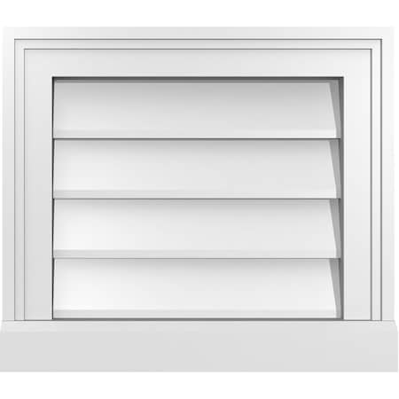 Ekena Millwork Vertical Surface Mount PVC Gable Vent w/ 2"W x 2"H , Brickmould Sill Frame, 16"W x 14"H GVPVE16X1403SN
